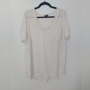 Torrid Sheer Cream Shirt Size 2
